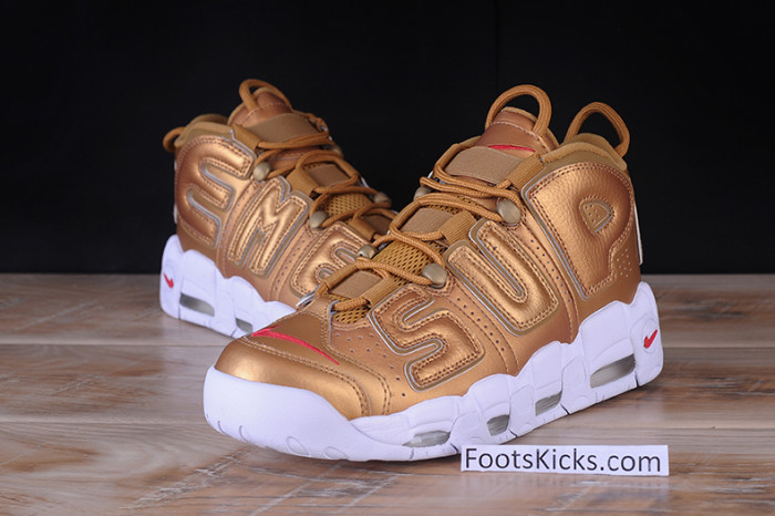 NIKE AIR MORE UPTEMPO "SUPREME" Metallic Gold/White 902290-700