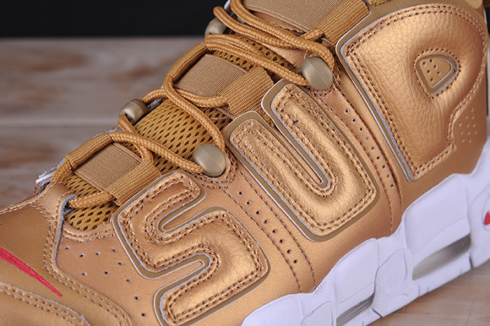 NIKE AIR MORE UPTEMPO "SUPREME" Metallic Gold/White 902290-700
