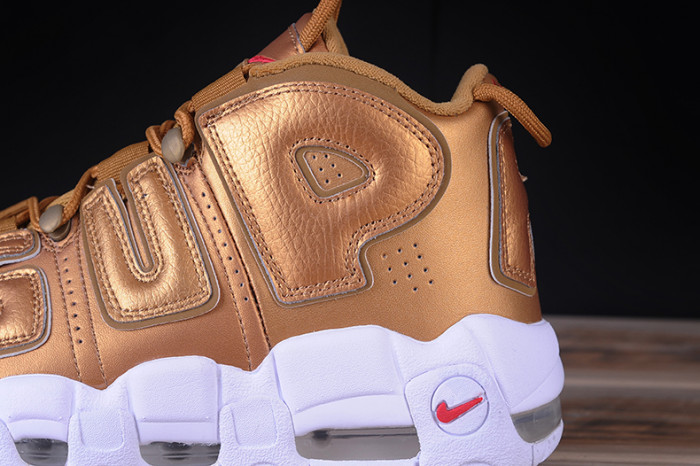 NIKE AIR MORE UPTEMPO "SUPREME" Metallic Gold/White 902290-700