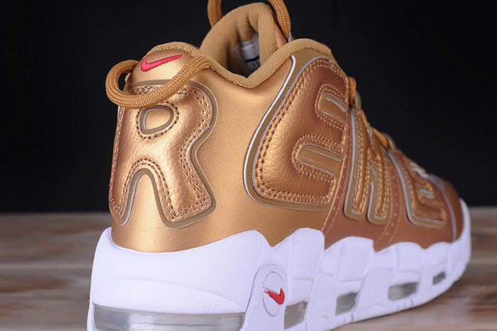NIKE AIR MORE UPTEMPO "SUPREME" Metallic Gold/White 902290-700