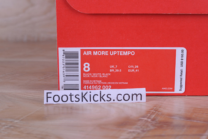 Nike Air More Uptempo Black White 414962-002