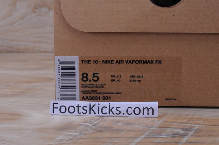 Nike The 10: OFW X Air Vapormax FK "  AA3831-001