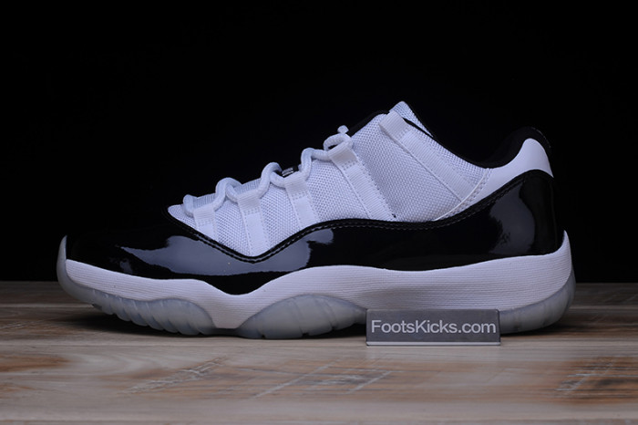 AIR JORDAN 11 RETRO LOW "CONCORD" BLACK/ WHITE  mens 528895-153