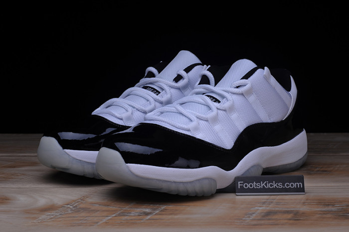 AIR JORDAN 11 RETRO LOW "CONCORD" BLACK/ WHITE  mens 528895-153