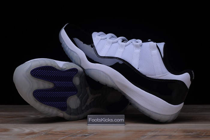 AIR JORDAN 11 RETRO LOW "CONCORD" BLACK/ WHITE  mens 528895-153
