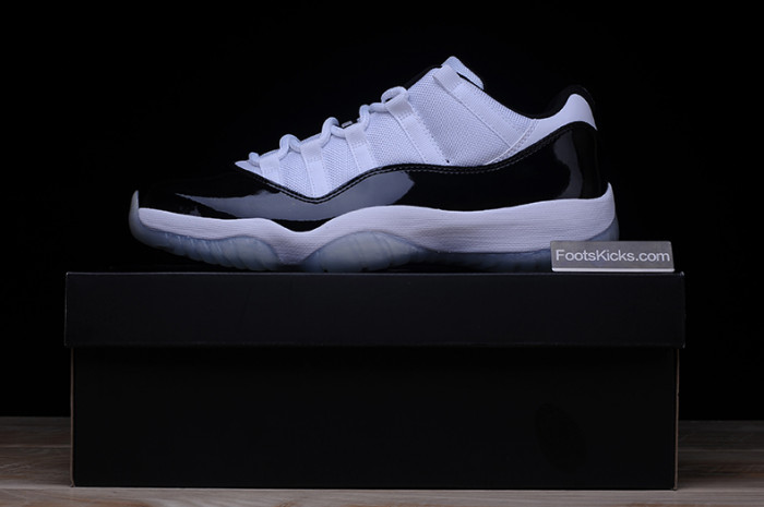 AIR JORDAN 11 RETRO LOW "CONCORD" BLACK/ WHITE  mens 528895-153