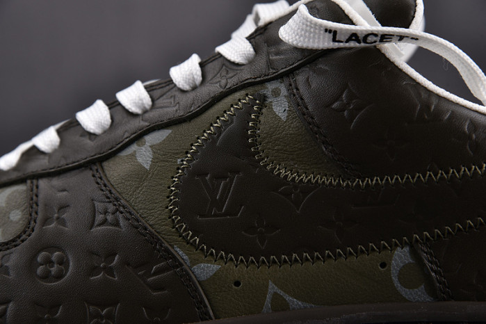 nike low air force 1 x grey green