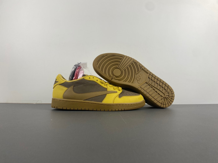 travis scott x air jordan yellow brown dm7866-665