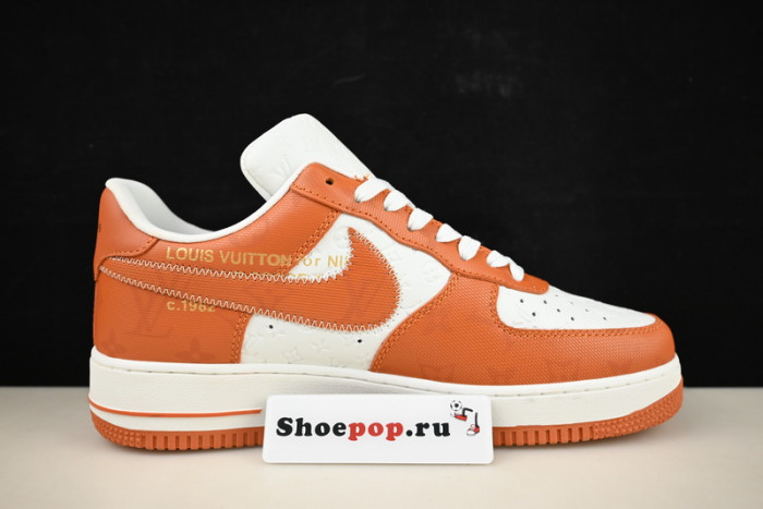 nike low air force 1 x orange white