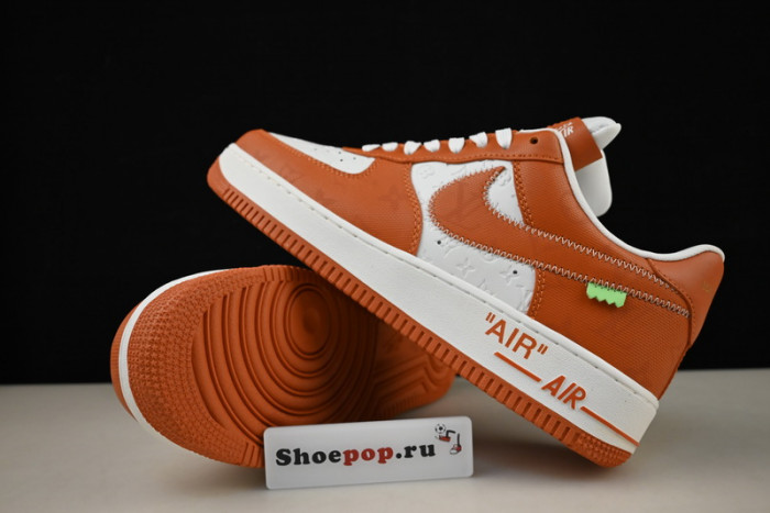 nike low air force 1 x orange white