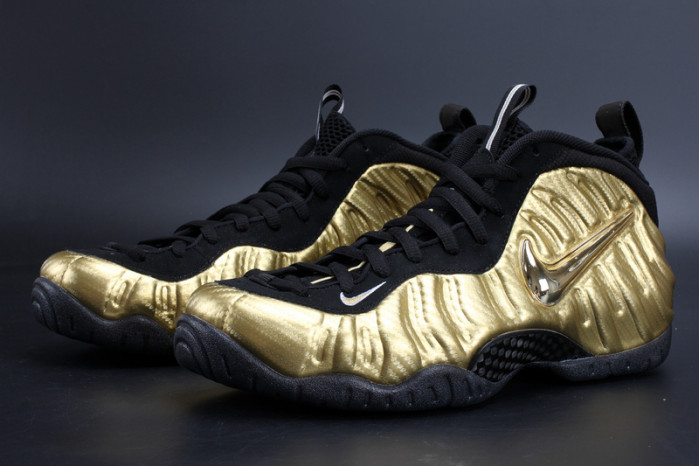 air foamposite pro “metallic gold” black mens 624041-701