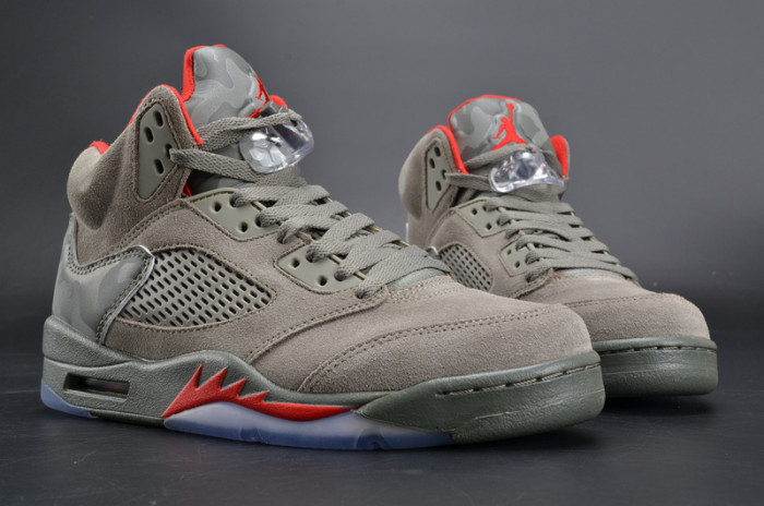 bape x air jordan 5 trophy room“camo” university red mens 136027-051