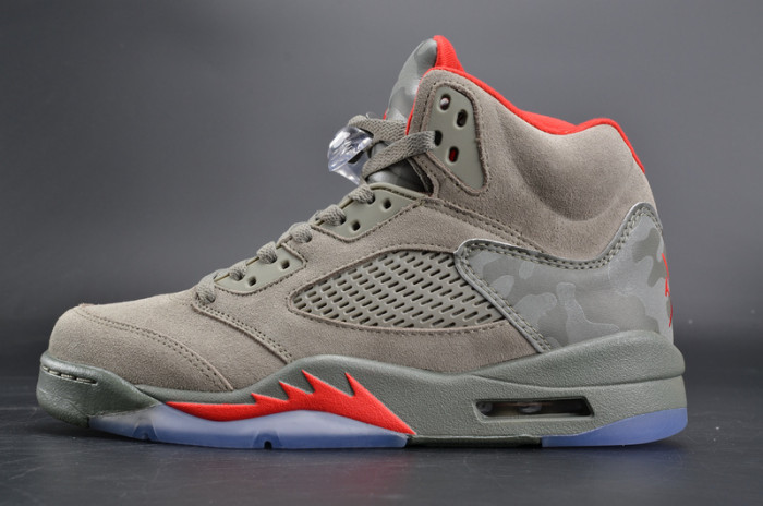 bape x air jordan 5 trophy room“camo” university red mens 136027-051