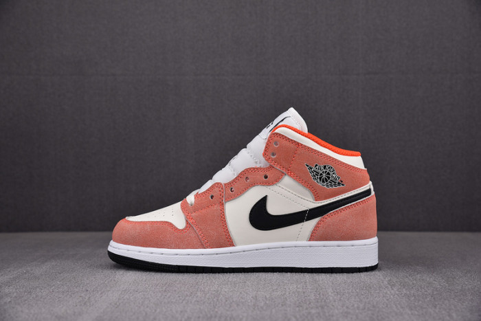air jordan 1 mid se orange suede dv1336-800