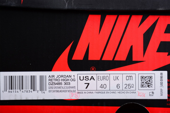 air jordan 1 high og retro "gorge green" dz5485-303