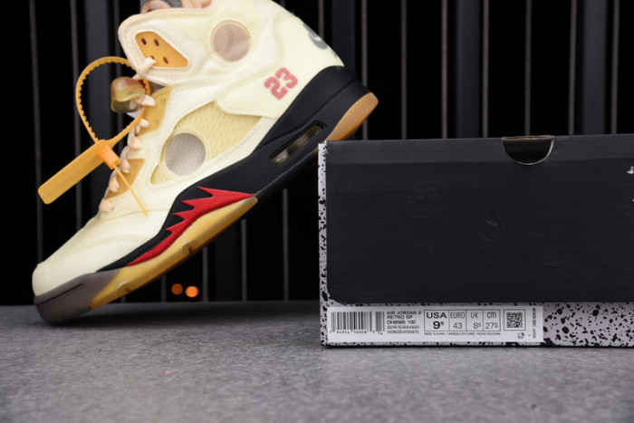 ofw air jordan 5 sail fire red dh8565-100