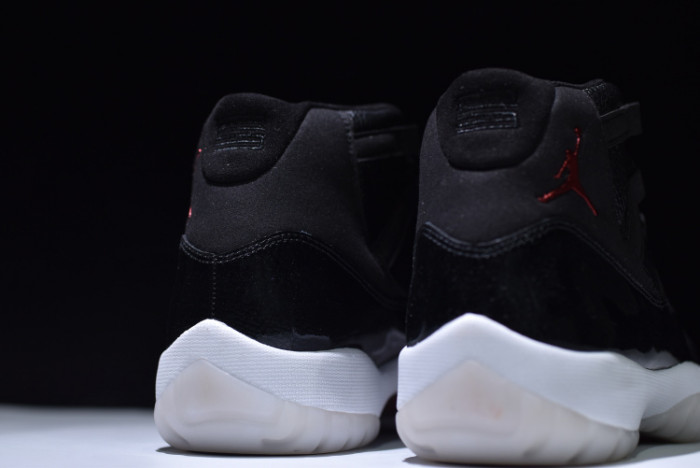 jordan 11 retro bp "72-10" black 378037-002