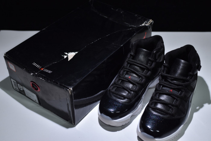 jordan 11 retro bp "72-10" black 378037-002