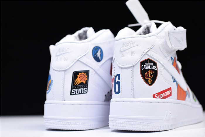 Nike Air Force 1 Mid NBA Teams White Aq8017-100