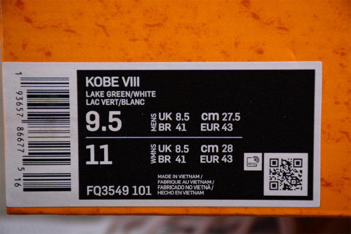 nike kobe 8 “radiant emerald” fq3549-101