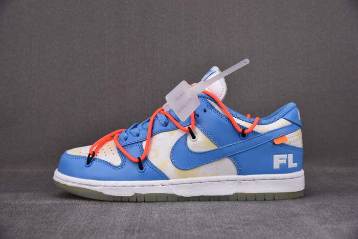ofw x nike dunk low white blue ct0856-403