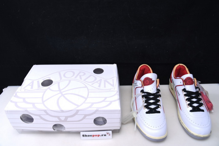 ofw x air jordan 2 low sp white red dj4375-106
