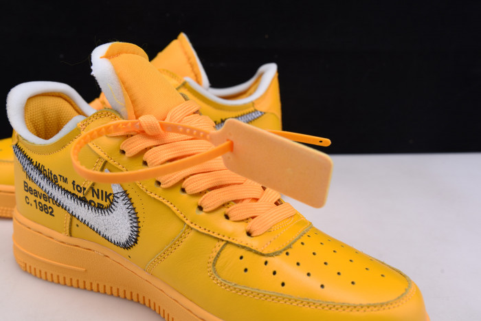 nike air force 1 low ofw university gold metallic silver dd1876-700