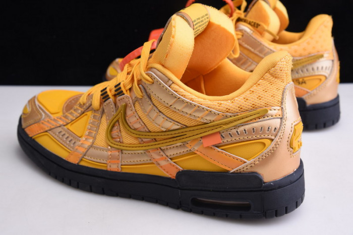 ofw x nike air rubber dunk “university gold cu6015-700