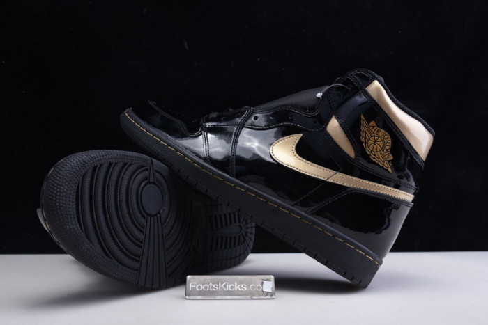 air jordan 1 high og patent ‘black gold’ 555088-032