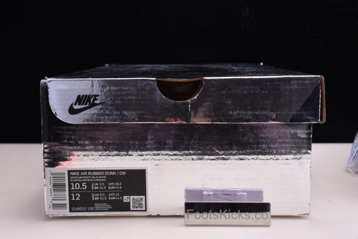 ofw x nike air rubber dunk “university blue” cu6015-100