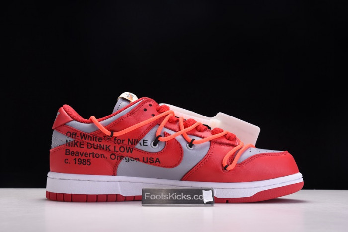 nike dunk low ofw university red ct0856-600
