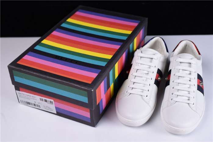 g*u*i ace embroidered low-top sneaker womens 6951103-5618