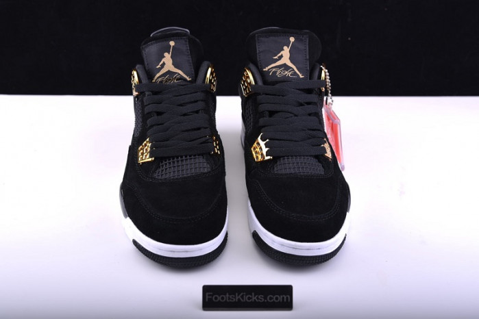 air jordan 4 “royalty” black/metallic gold-white mens 308497-032