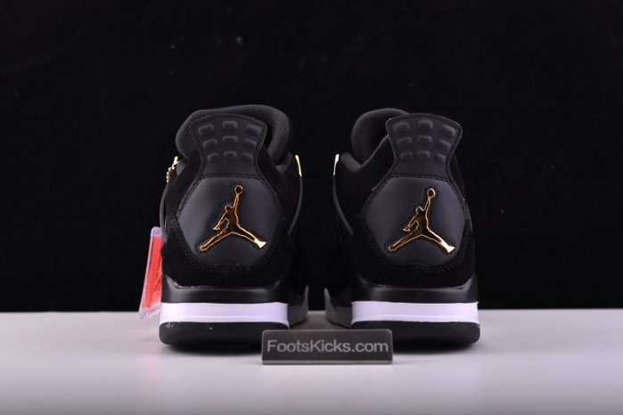 air jordan 4 “royalty” black/metallic gold-white mens 308497-032