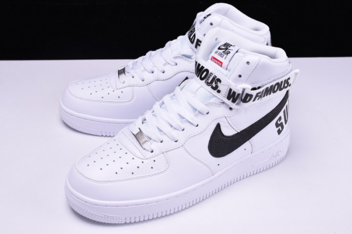 nike S*p*e air force 1 one high white world famous 698696-100