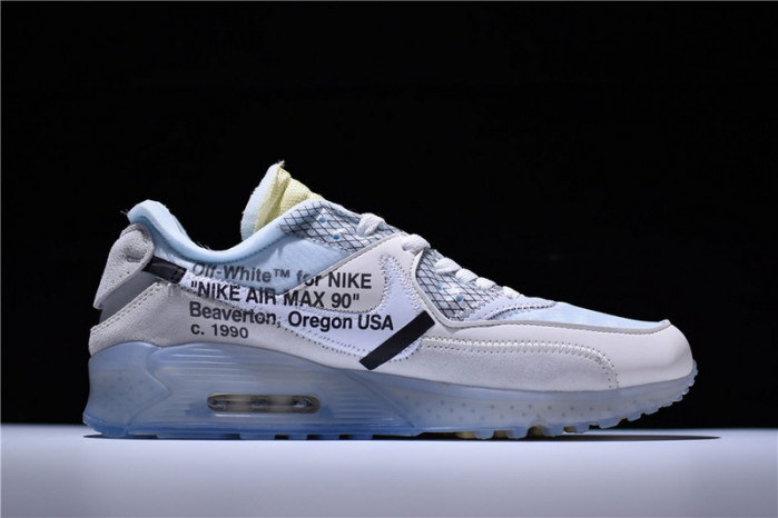 ofw x nike air max 90 sail muslin virgil abloh aa7293-100