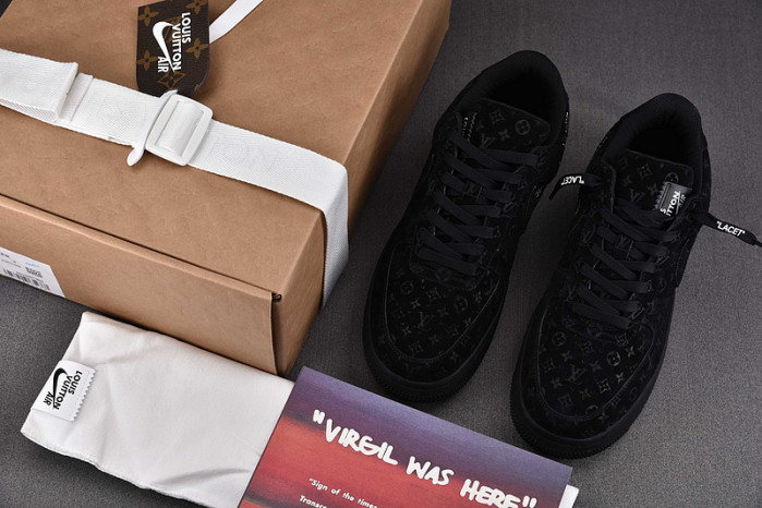 nike low air force 1 x full black
