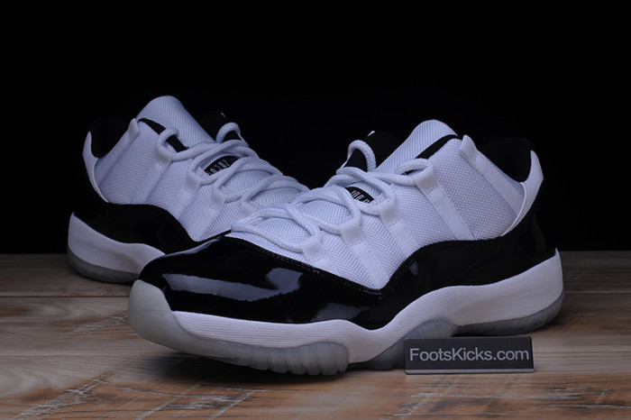 air jordan 11 retro low "concord" black/ white mens 528895-153